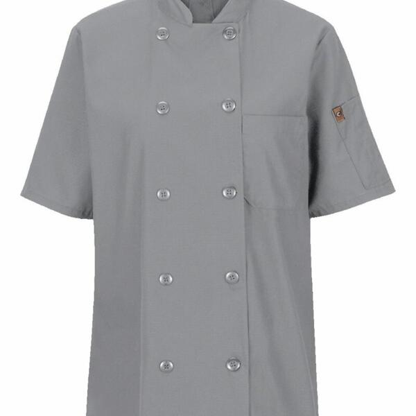 Women's Mimix™ Short Sleeve Chef Coat with OilBlok Thumbnail