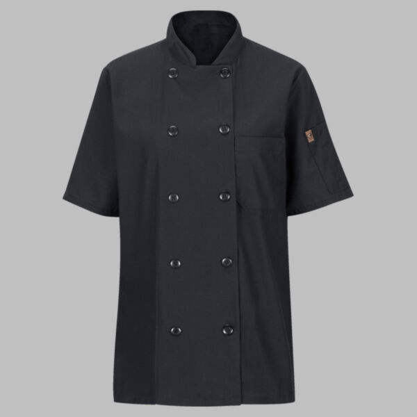 Women's Mimix™ Short Sleeve Chef Coat with OilBlok Thumbnail