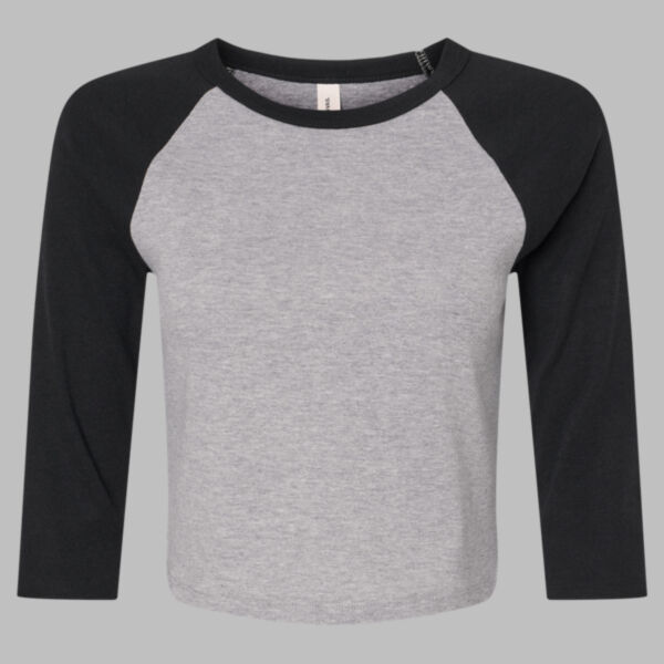 Women's Micro Rib Three-Quarter Raglan Sleeve Baby Tee Thumbnail