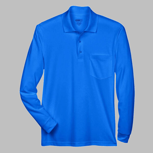Men's Pinnacle Performance Long Sleeve Piqué Polo with Pocket Thumbnail
