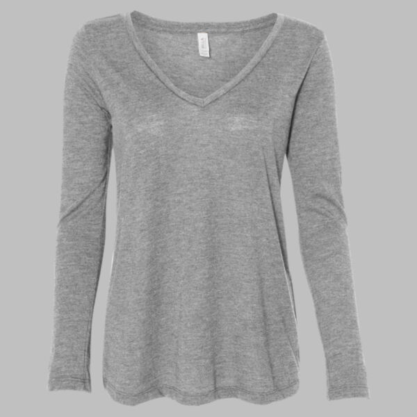 Women's Flowy Long Sleeve V-Neck Tee Thumbnail