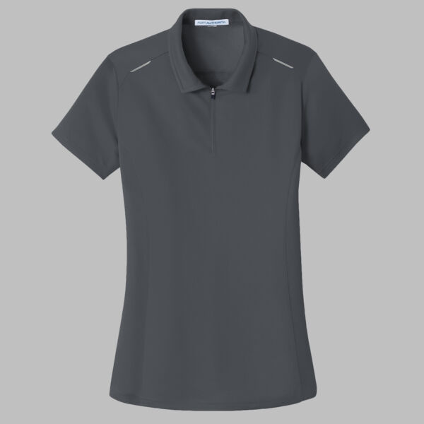 Women's Pinpoint Mesh Zip Polo Thumbnail