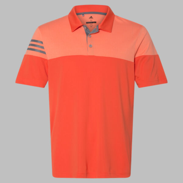 Men's Heathered 3-Stripes Colorblocked Polo Thumbnail