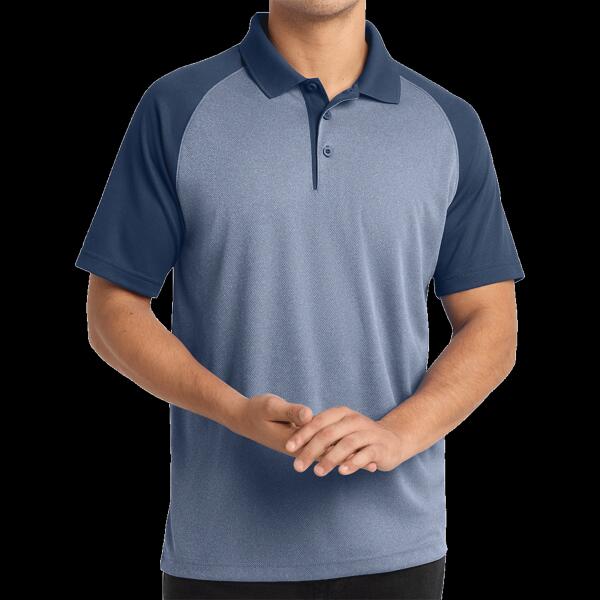 PosiCharge ® RacerMesh ® Raglan Heather Block Polo Thumbnail