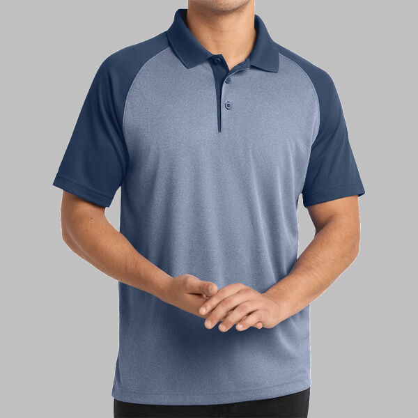 PosiCharge ® RacerMesh ® Raglan Heather Block Polo Thumbnail