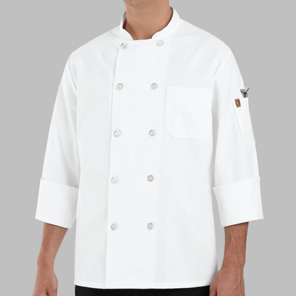 100% Polyester Ten Pearl Button Chef Coat Thumbnail