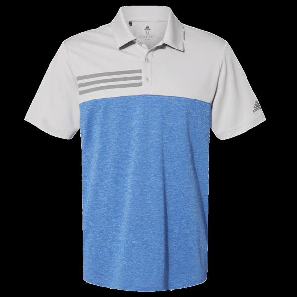 Men's Heathered Colorblocked 3-Stripes Polo Thumbnail